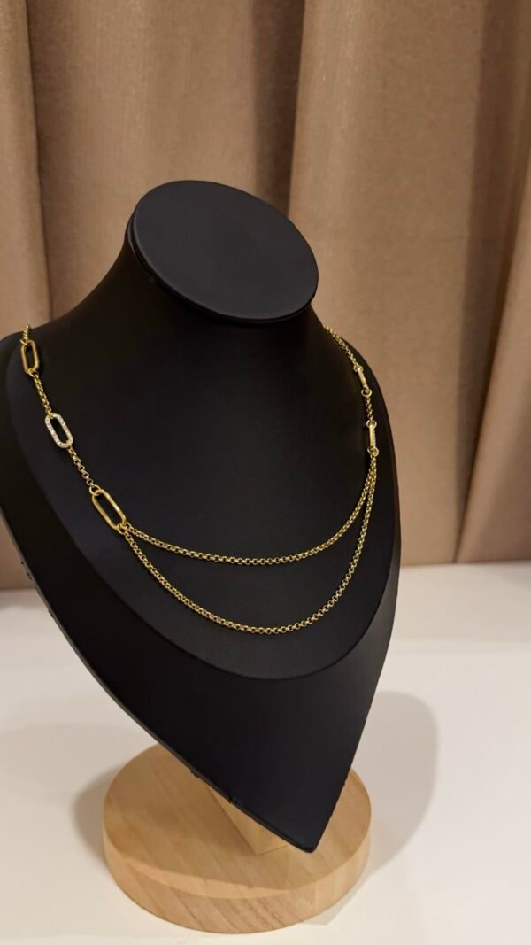 Rhinestone layered necklace